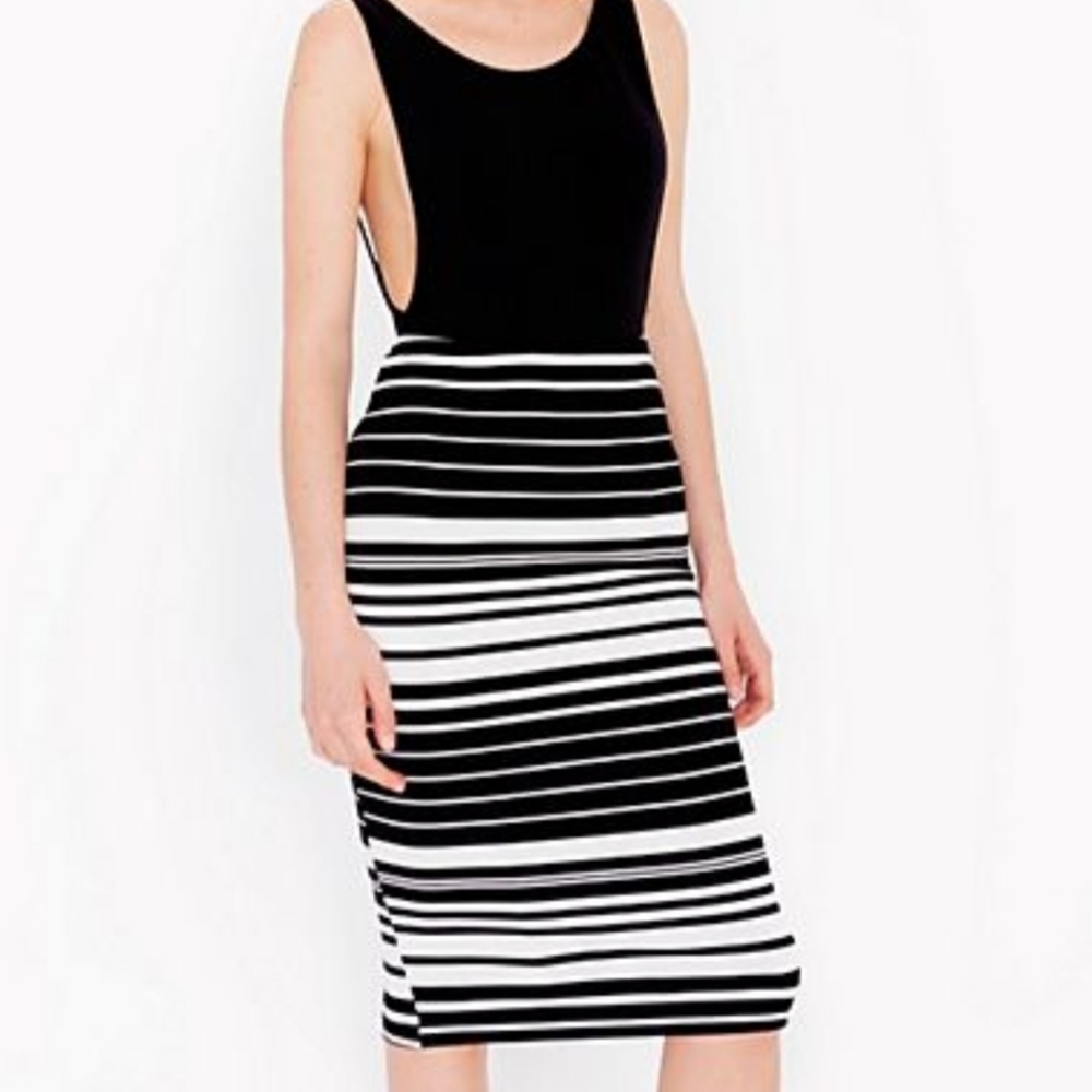 American Apparel Pencil Skirt Striped Size Medium